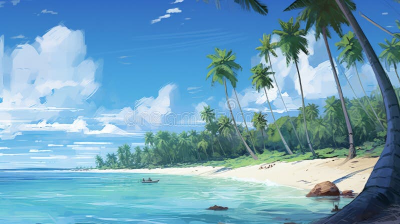 this artwork depicts a serene bondi beach scene from the maldives, with turquoise waters gently lapping against white sands and coconut palms swaying in the sea breeze. rendered with graceful linework and attention to detail, this piece captures the tranquil essence of the setting and invites interpretation. ai generated. this artwork depicts a serene bondi beach scene from the maldives, with turquoise waters gently lapping against white sands and coconut palms swaying in the sea breeze. rendered with graceful linework and attention to detail, this piece captures the tranquil essence of the setting and invites interpretation. ai generated