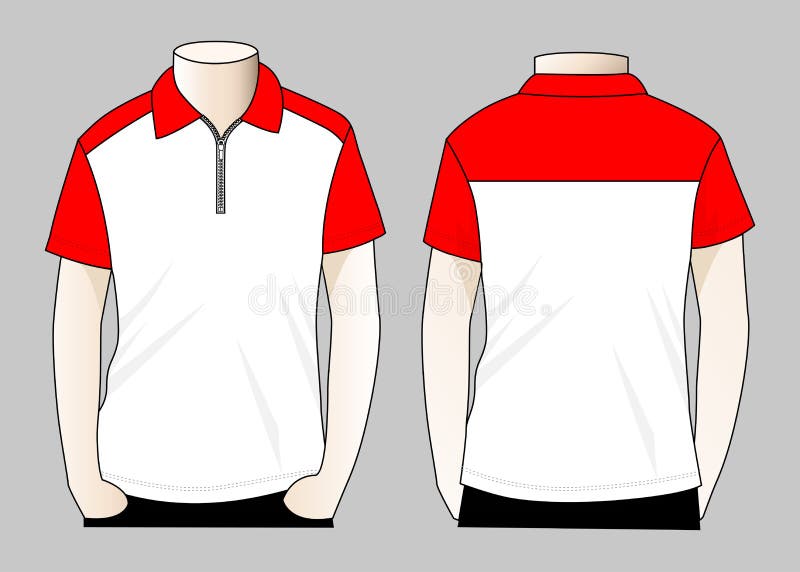 Collar Red And White T Shirt Design - Hacerclikconlastic