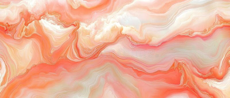The artwork features mesmerizing swirling patterns in soft coral and cream tones, highlighting fluid art techniques that royalty free stock photo