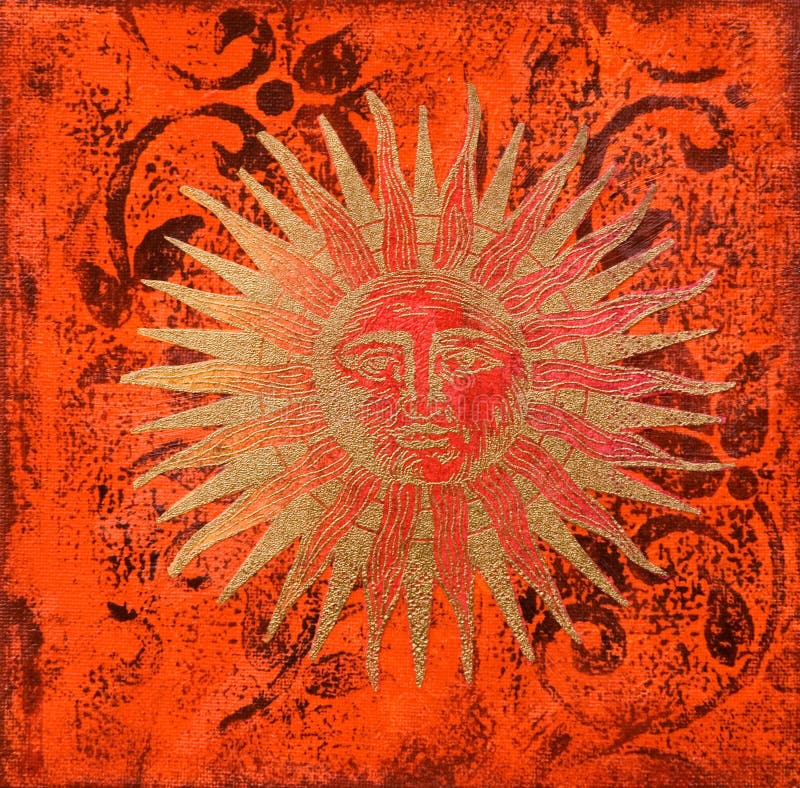 Artwork with golden sun