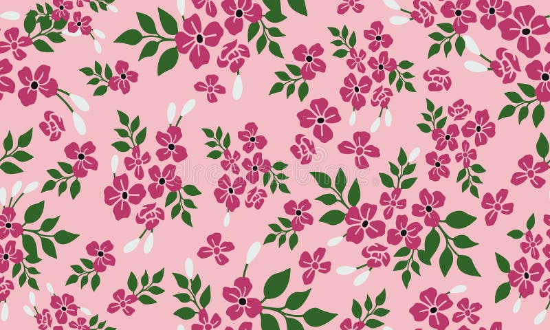 Artwork of Pink Flower, Wallpaper of Floral Pattern Background Stock Vector  - Illustration of paper, green: 164873313