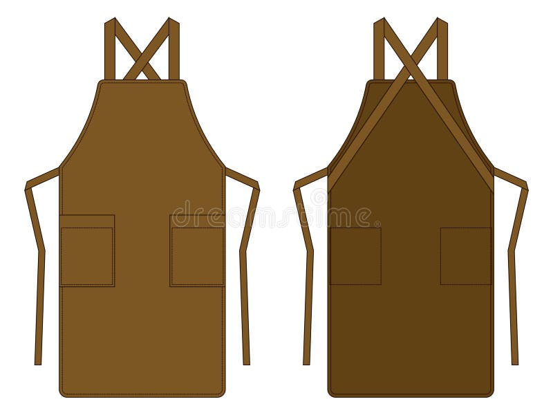 Download Blank Brown Apron Dersign With Two Pocket Vector For Template Stock Illustration Illustration Of Cotton Chef 164310128