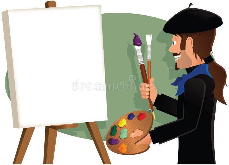 Artysta maluje pustą kanwę royalty ilustracja Artysta maluje pustą kanwę royalty ilustracja