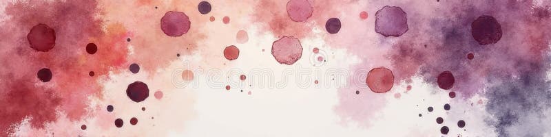 Artă acuarelă abstractă cu modele circulare roz și violet stock photography