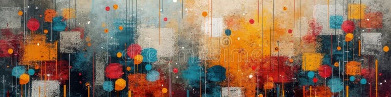 Artă geometrică abstractă cu culori vibrante și modele circulare royalty free stock photos