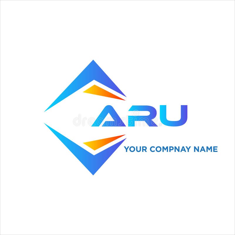 ARU abstract technology logo design on white background. ARU creative initial royalty free illustration
