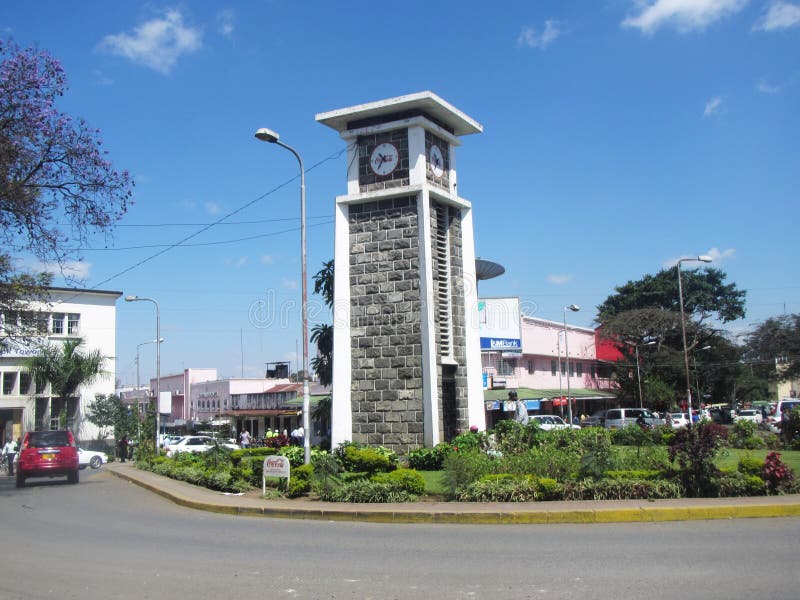 Arusha Clock Tower in the Downtown Editorial Stock Photo Image of
