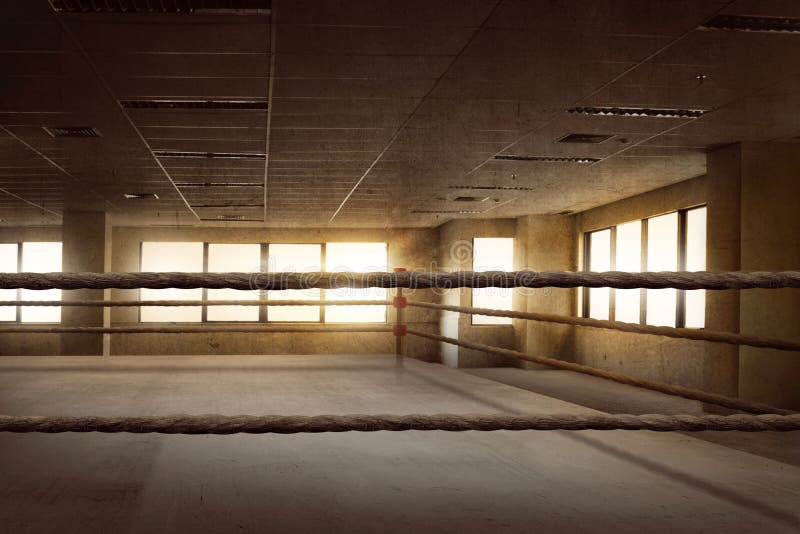 Arène de boxe vide d'anneau pour la formation images libres de droits Arène de boxe vide d'anneau pour la formation images libres de droits