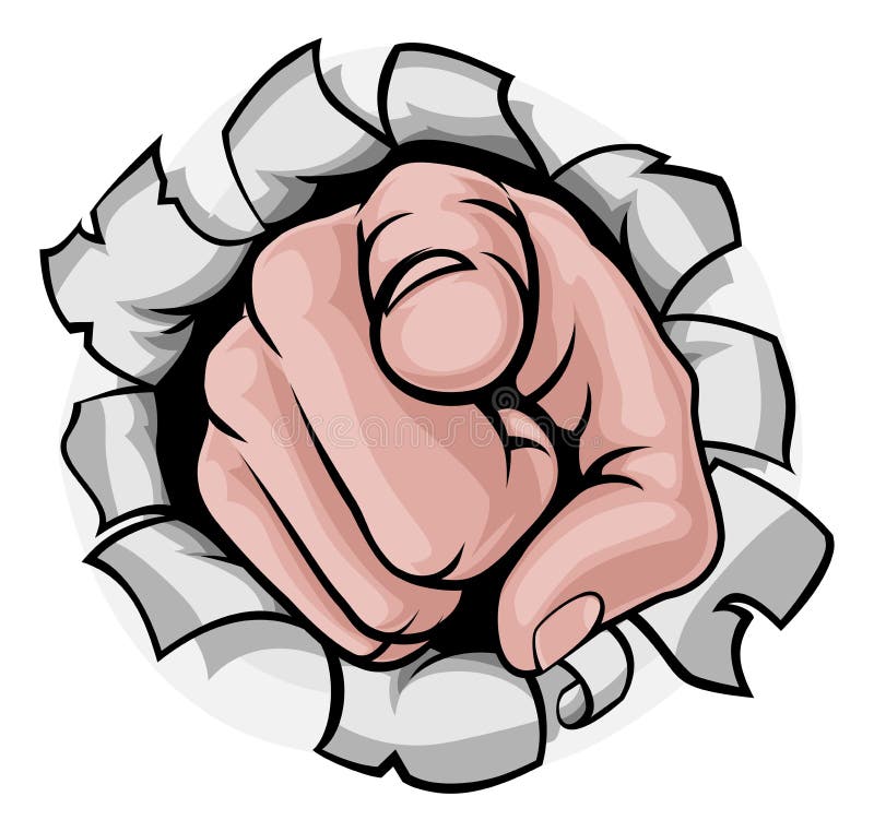 Arătând cu degetul desenul manual royalty free illustration