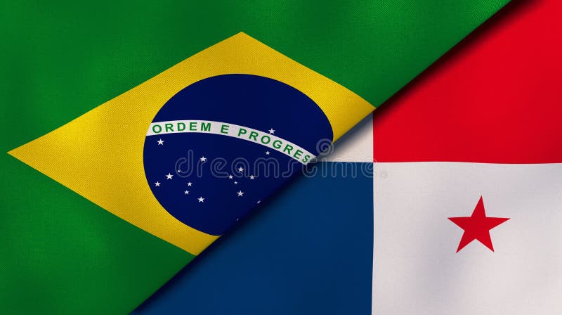 Bandeiras De Tabela Do Brasil E Do Panamá Isoladas Em Composição