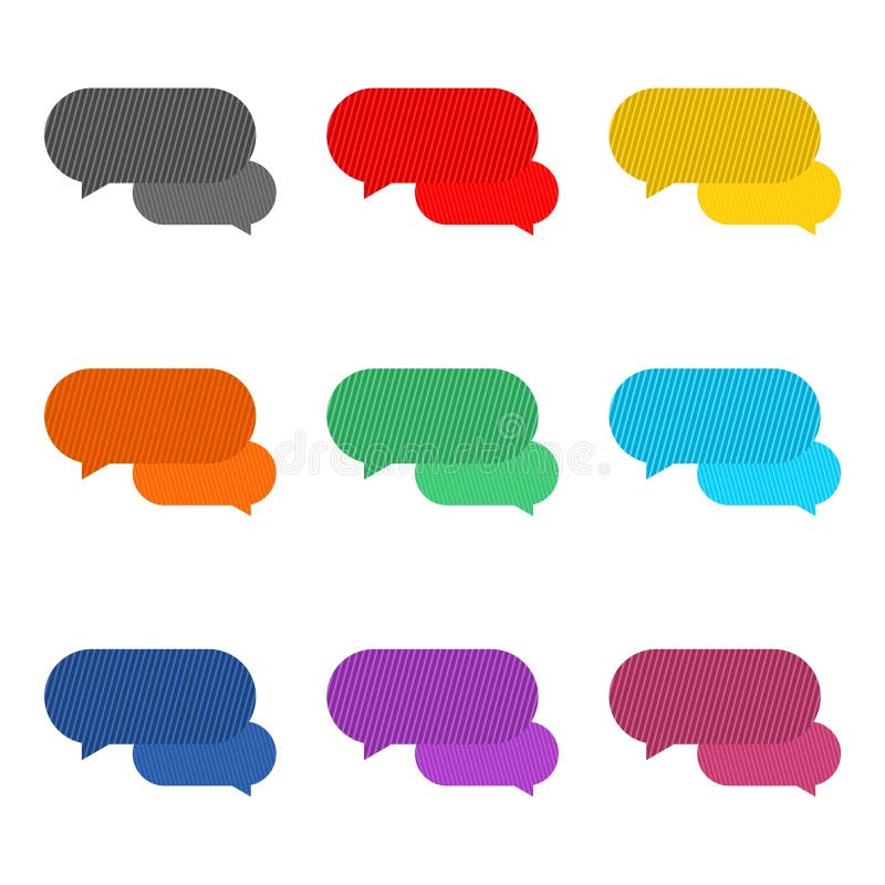 As bolhas da mensagem, conversam o ícone, logotipo do diálogo, grupo de cor ilustração stock As bolhas da mensagem, conversam o ícone, logotipo do diálogo, grupo de cor ilustração stock