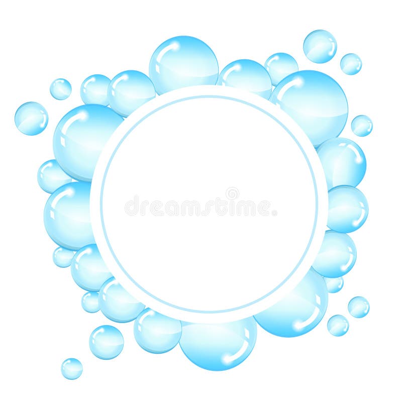 As bolhas moldam para o texto Fundo redondo com bolhas de sabão brilhantes e espaço para o texto ilustração royalty free As bolhas moldam para o texto Fundo redondo com bolhas de sabão brilhantes e espaço para o texto ilustração royalty free