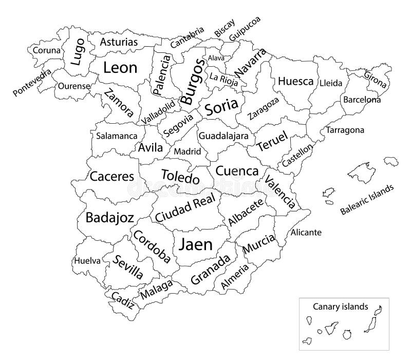 Mapa Antigo De Espanha E De Portugal - Arte vetorial de stock e