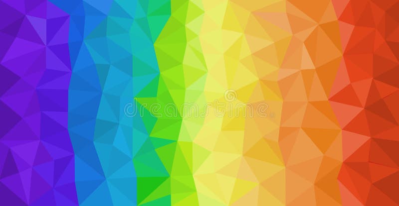 As cores do arco-íris abstraem o fundo com triângulos