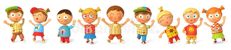Crianças saltam de alegria ilustração do vetor