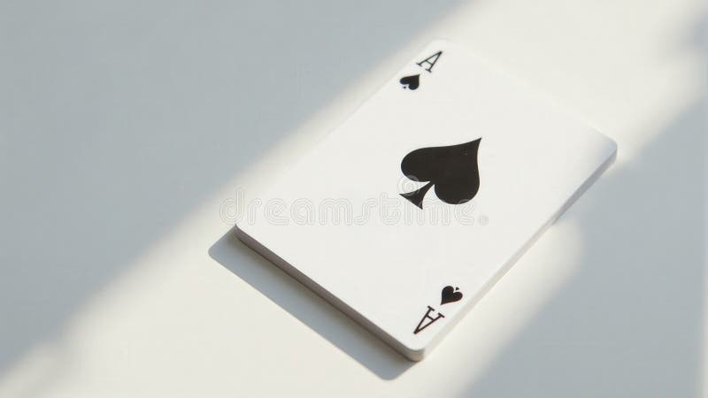 As de pică carte de joc izolat stock photos