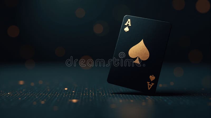 As de pică carte neagră plutitoare stock illustration