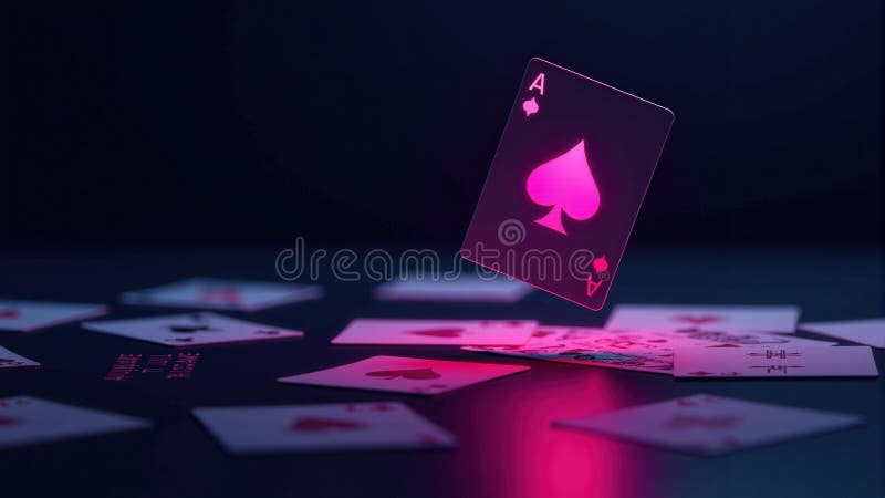 As De Pică Plutitoare Card stock photos