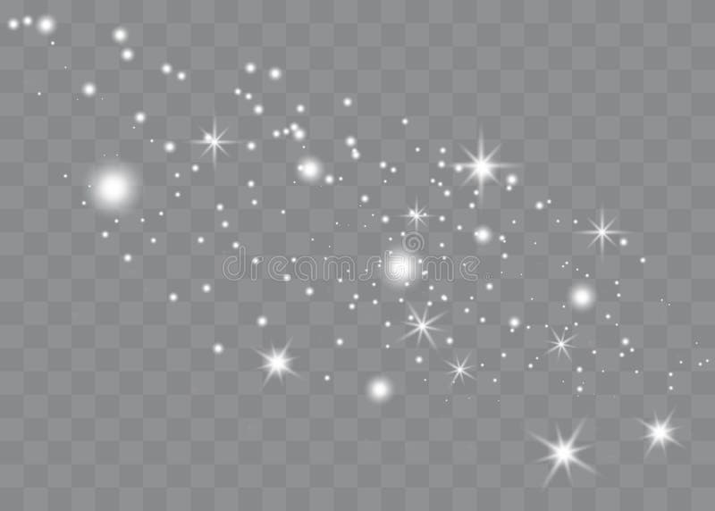 The dust sparks and golden stars shine with special light. Vector sparkles on a transparent background. Christmas light effect. The dust sparks and golden stars shine with special light. Vector sparkles on a transparent background. Christmas light effect