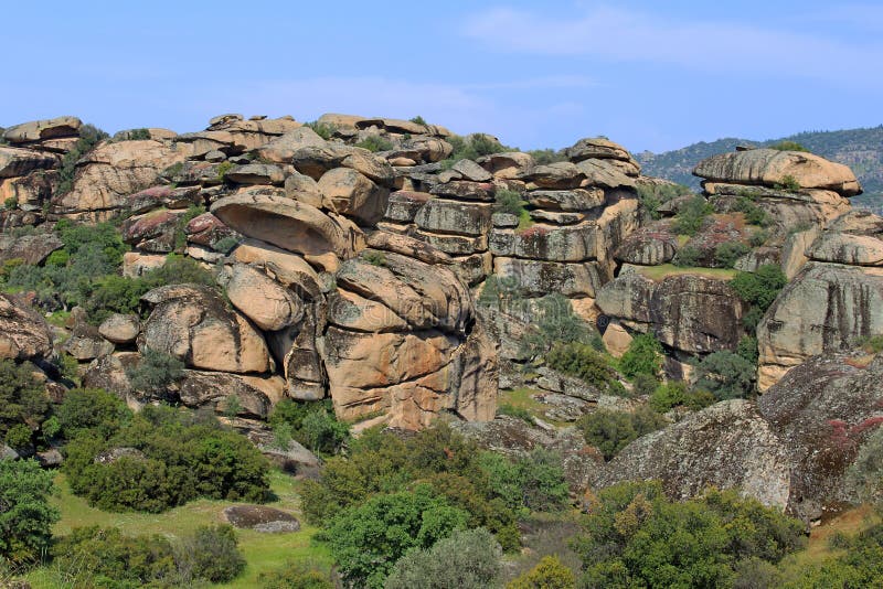 Formações rochosas estranhas perto de Marmaris imagem de stock