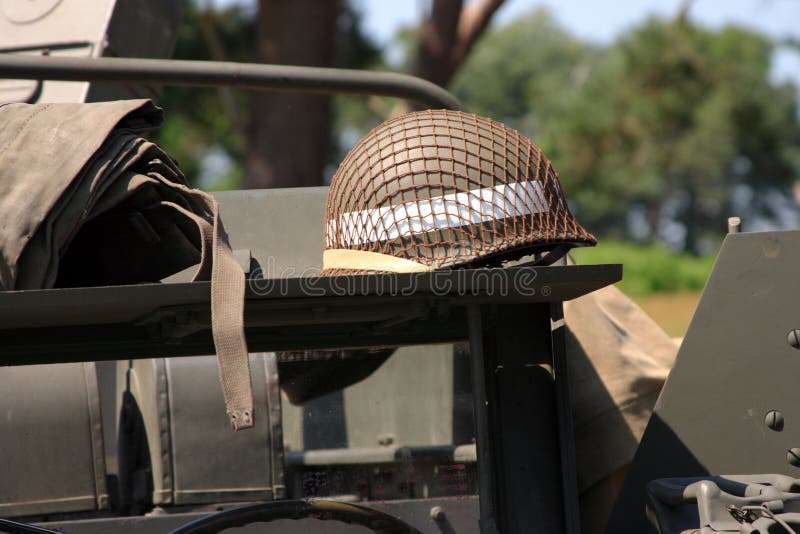 American WWII military detail including GI helmet. American WWII military detail including GI helmet