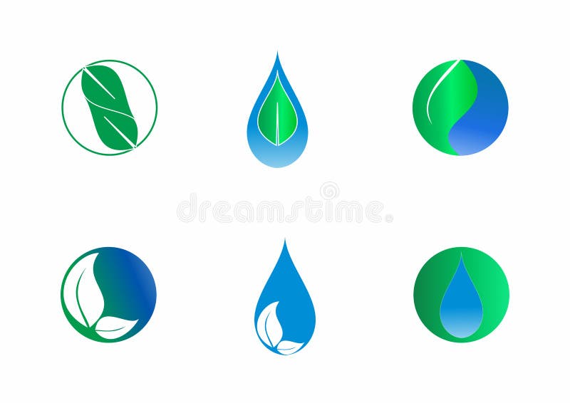 As gotas e as folhas, natureza deixam cair e saem do projeto do vetor dos elementos, grupo do molde do logotipo do vetor ilustração royalty free As gotas e as folhas, natureza deixam cair e saem do projeto do vetor dos elementos, grupo do molde do logotipo do vetor ilustração royalty free