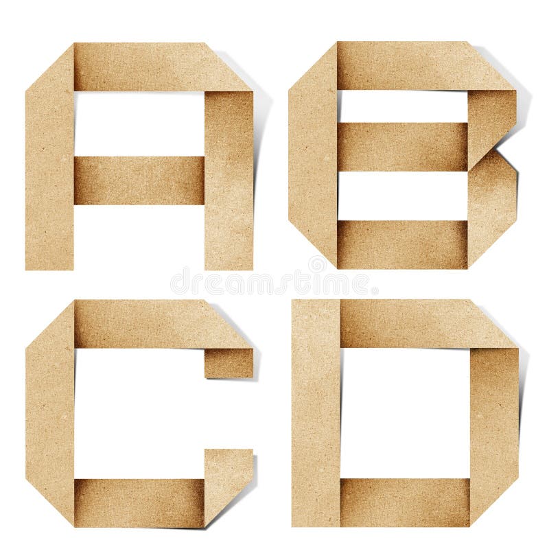 As letras do alfabeto de Origami recicl o ofício de papel imagens de stock royalty free As letras do alfabeto de Origami recicl o ofício de papel imagens de stock royalty free