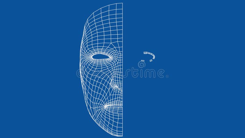As linhas de Digitas criam a forma da cara, conceito digital ilustração do vetor As linhas de Digitas criam a forma da cara, conceito digital ilustração do vetor