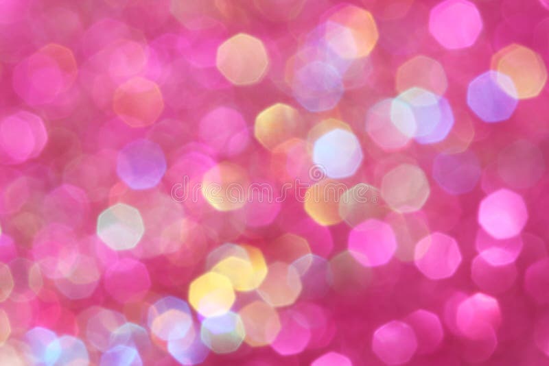 As luzes suaves cor-de-rosa, roxas, brancas, amarelas e de turquesa abstraem o fundo