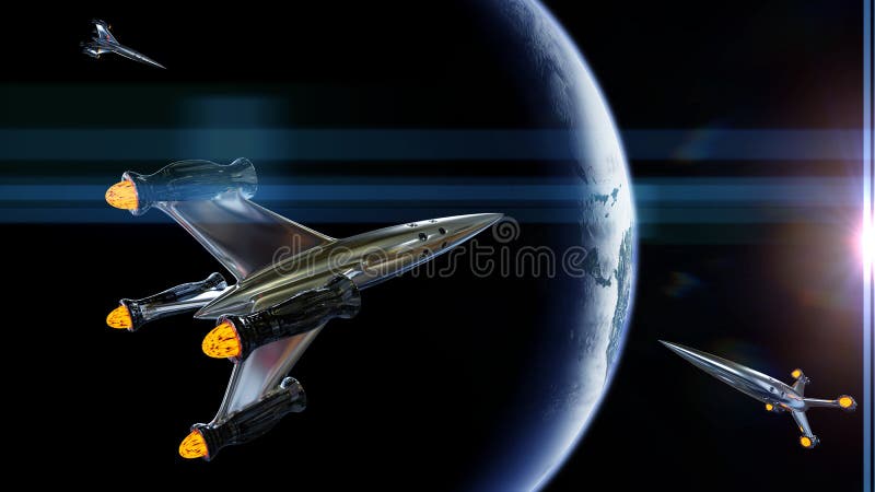 As naves espaciais na órbita da terra do planeta, ilustração do tráfego 3d do foguete, elementos desta imagem são fornecidas pela ilustração royalty free As naves espaciais na órbita da terra do planeta, ilustração do tráfego 3d do foguete, elementos desta imagem são fornecidas pela ilustração royalty free