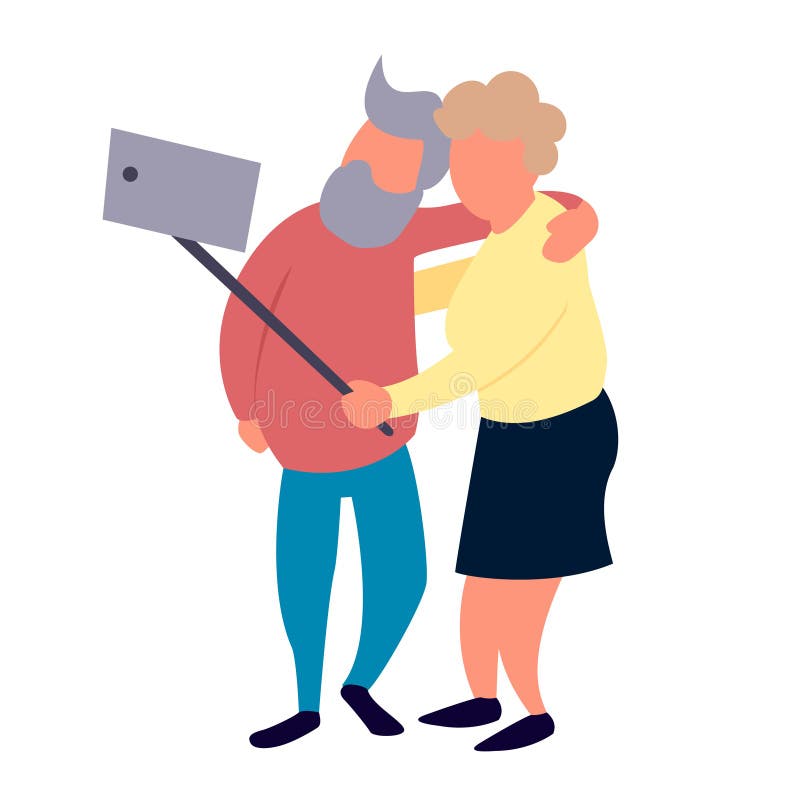 As pessoas adultas acoplam-se fazem o selfie Conceito superior das atividades da recreação e do lazer ilustração royalty free As pessoas adultas acoplam-se fazem o selfie Conceito superior das atividades da recreação e do lazer ilustração royalty free