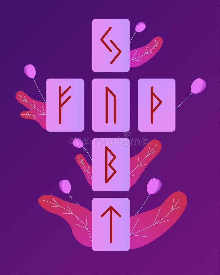 As runas de Escandinávia Ilustração do vetor da disposição rúnico Futark superior Esotérico espiritual Cruz celta Adivinhação e ilustração do vetor As runas de Escandinávia Ilustração do vetor da disposição rúnico Futark superior Esotérico espiritual Cruz celta Adivinhação e ilustração do vetor
