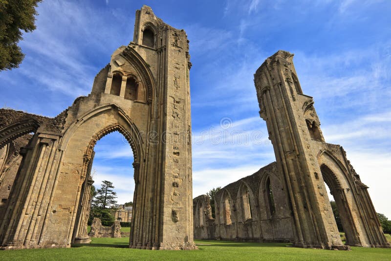 The historic ruins of Glastonbury Abbey in Somerset, England, United Kingdom (UK). The historic ruins of Glastonbury Abbey in Somerset, England, United Kingdom (UK)