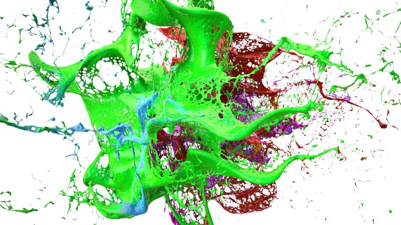 As tintas espirram na ilustração branca do fundo 3d ilustração royalty free As tintas espirram na ilustração branca do fundo 3d ilustração royalty free