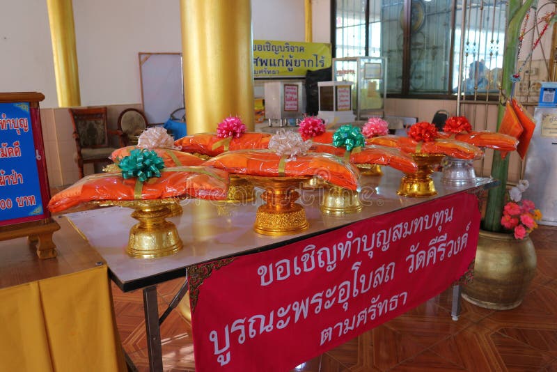 The robes of the monks in many Thai temples, the concept of making merit. The robes of the monks in many Thai temples, the concept of making merit