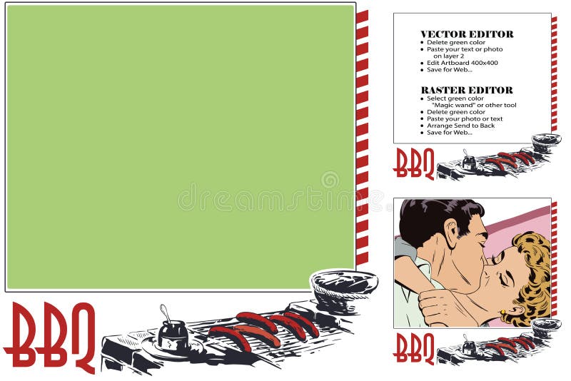Asado a la parilla de las salchichas en parrilla de la barbacoa ilustración del vector Asado a la parilla de las salchichas en parrilla de la barbacoa ilustración del vector