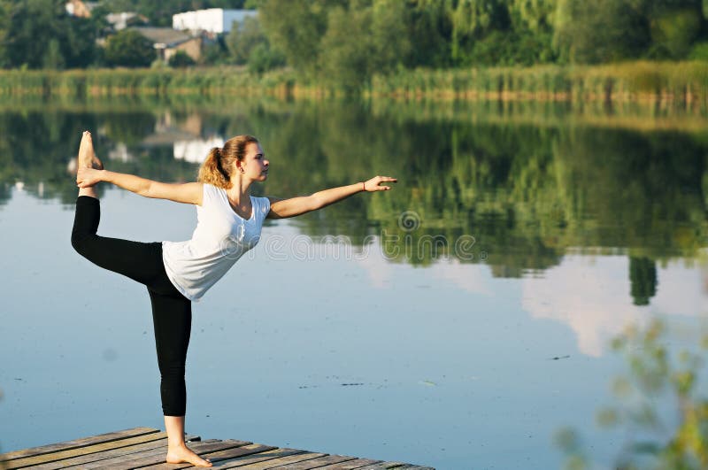 Asana on balance Nataraja asana royalty free stock photo Asana on balance Nataraja asana royalty free stock photo