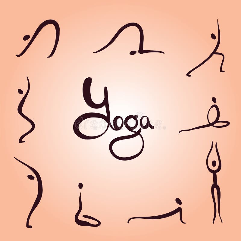 Asanas йоги простые иллюстрация штока Asanas йоги простые иллюстрация штока