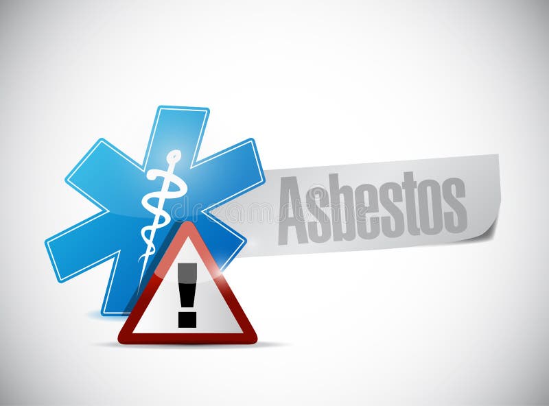 asbestos medical warning sign illustration design over a white background