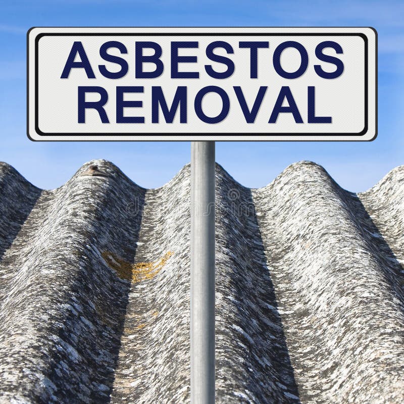 Asbestos Removal Concept with Text Written on a Placard Stock Image Image of dust