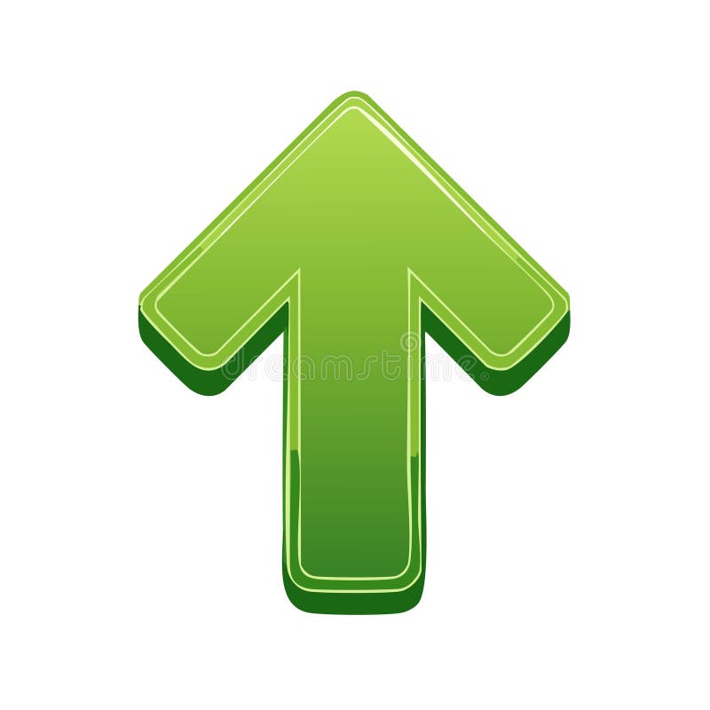 Ascending Green Arrow Directional Graphic, 3D Pointing Upward Guidance Indicator Symbol, Progress vector illustration
