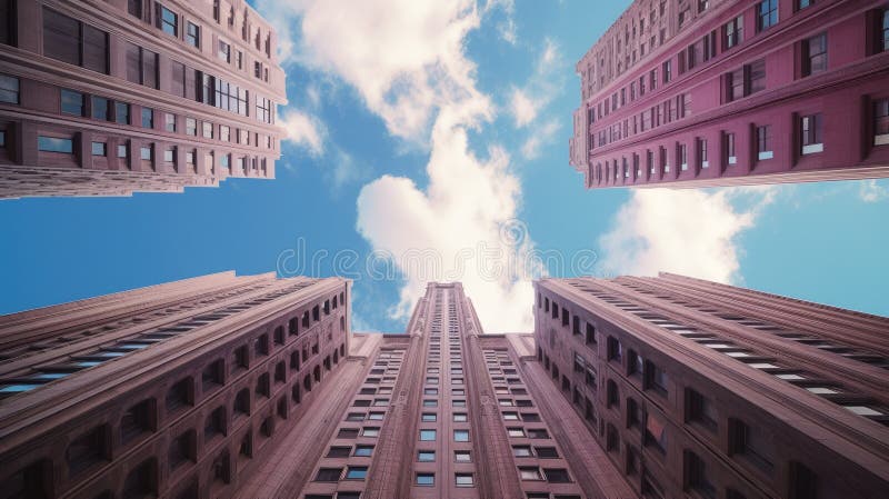 Ascending Heights: Captivating View of a Towering Skyscraper vector illustration