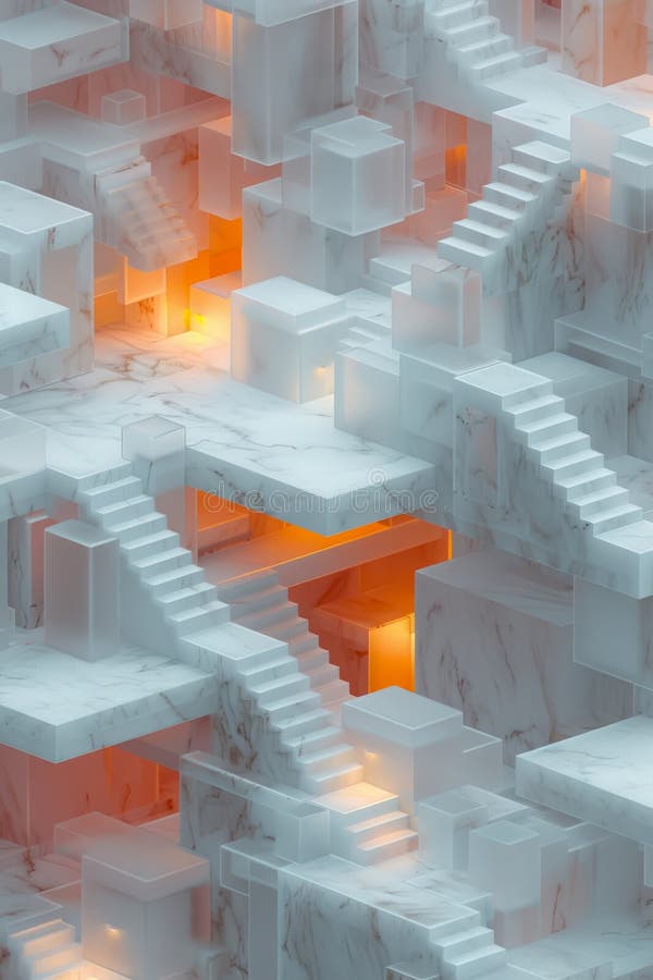 Ascending through layers of a 3D serverless architecture each level a step closer to instant analysis stock illustration