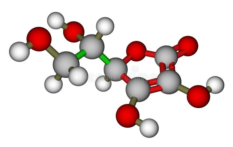 Ascorbic Acid Molecular Model Stock Illustration Illustration of