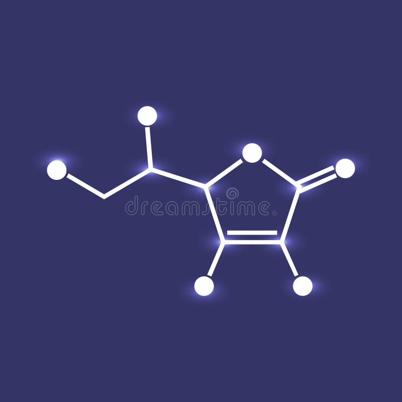 Ascorbic acid or vitamin C stock vector. Illustration of chemistry