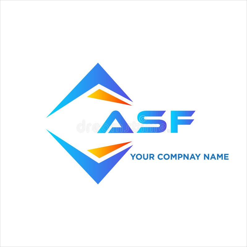 ASF abstract technology logo design on white background. ASF creative initials royalty free illustration