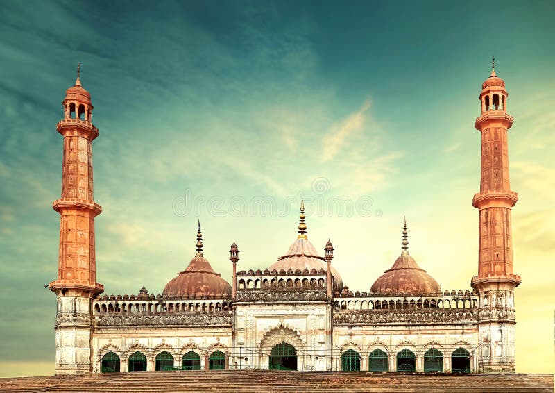 Asfimoskee lucknow Bara Imambara stock foto Asfimoskee lucknow Bara Imambara stock foto
