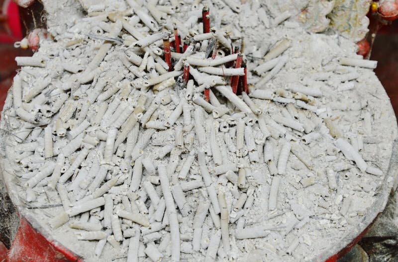 Ash of Incense for Ancestor on Pot Stock Image Image of object