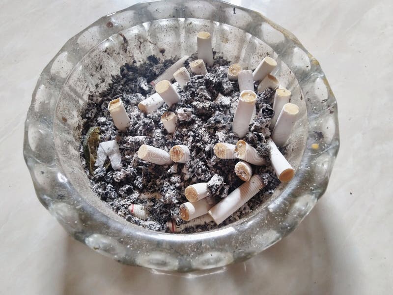 Ashtray with Ash and Cigarette Stock Image Image of drink, dessert