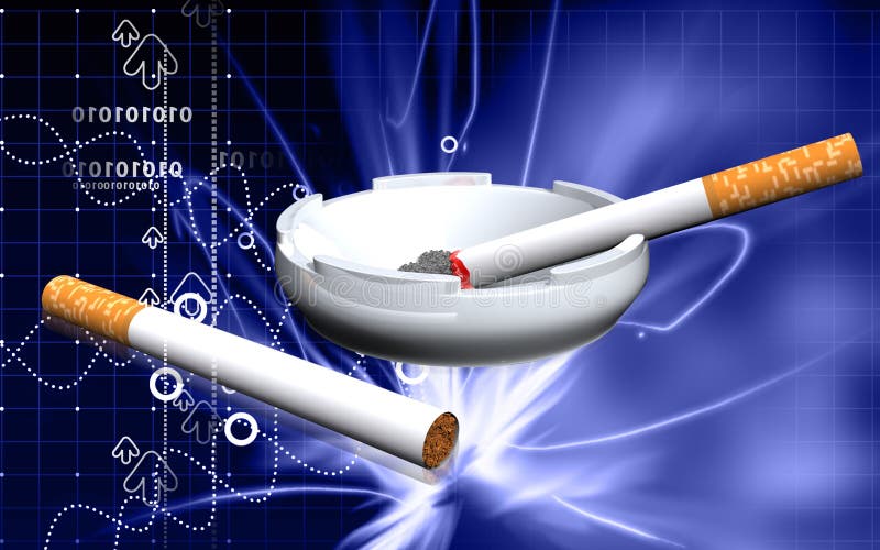 Ashtray and cigarette royalty free illustration